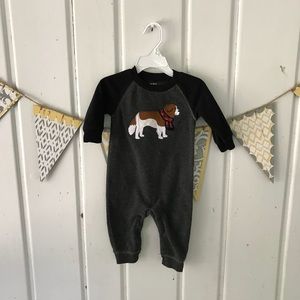 Carter’s Raglan Fleece Dog Appliqué Jumpsuit